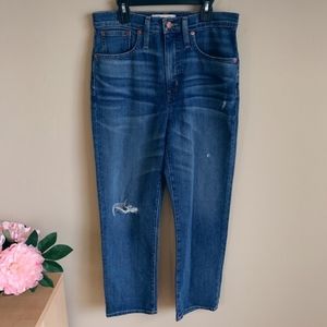 Madewell Classic Straight Ripped Knee